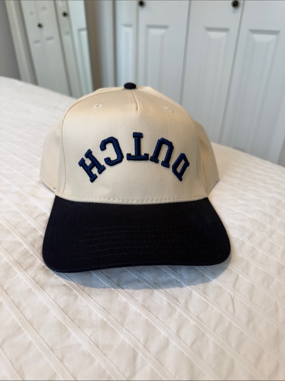 Dutch Bros Hat - Cream & Navy